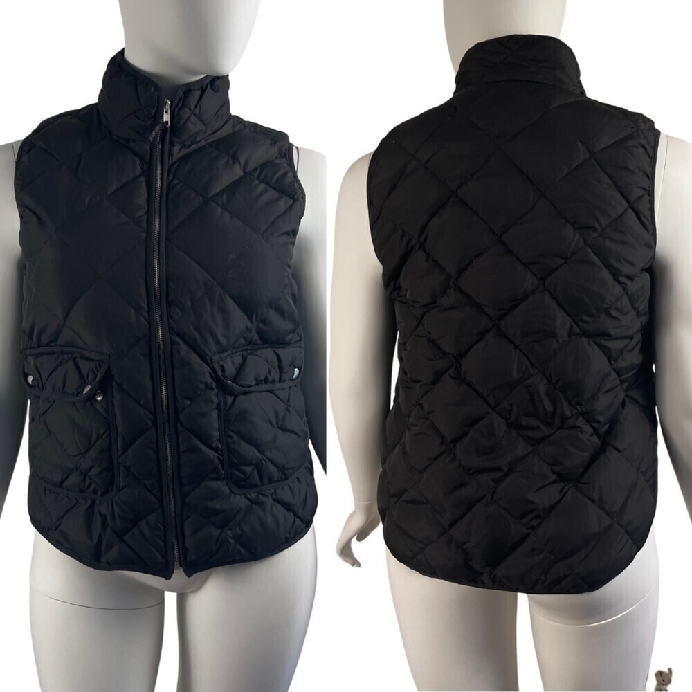 Woolrich Size XL Black Duck Down Feather Quilted Puffer Jacket Vest Outdoor